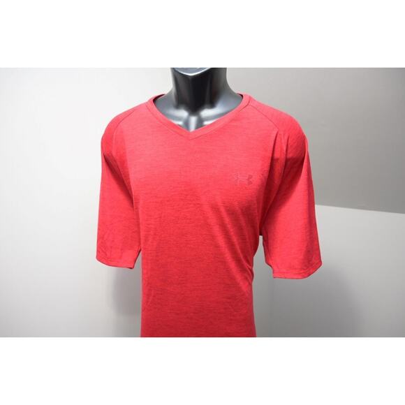 Under Armour Gym Shirt The Tech Tee Marled Red Athletic Mens Size 3XL - Picture 1 of 7